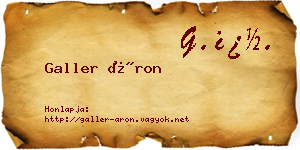 Galler Áron névjegykártya